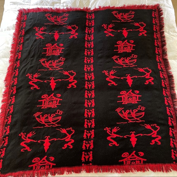 Wool Rayon Blend Scarf Wrap Heavy Reversible L - Picture 4 of 12